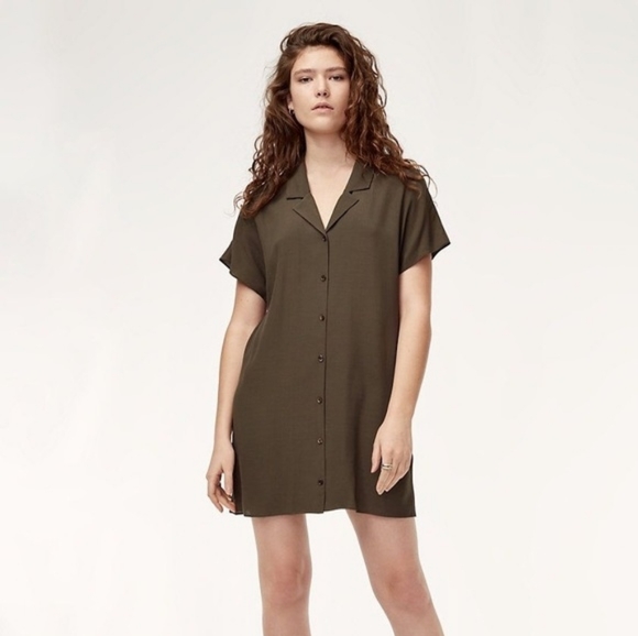 Aritzia Wilfred Free Black Button Down Dress - Picture 2 of 8